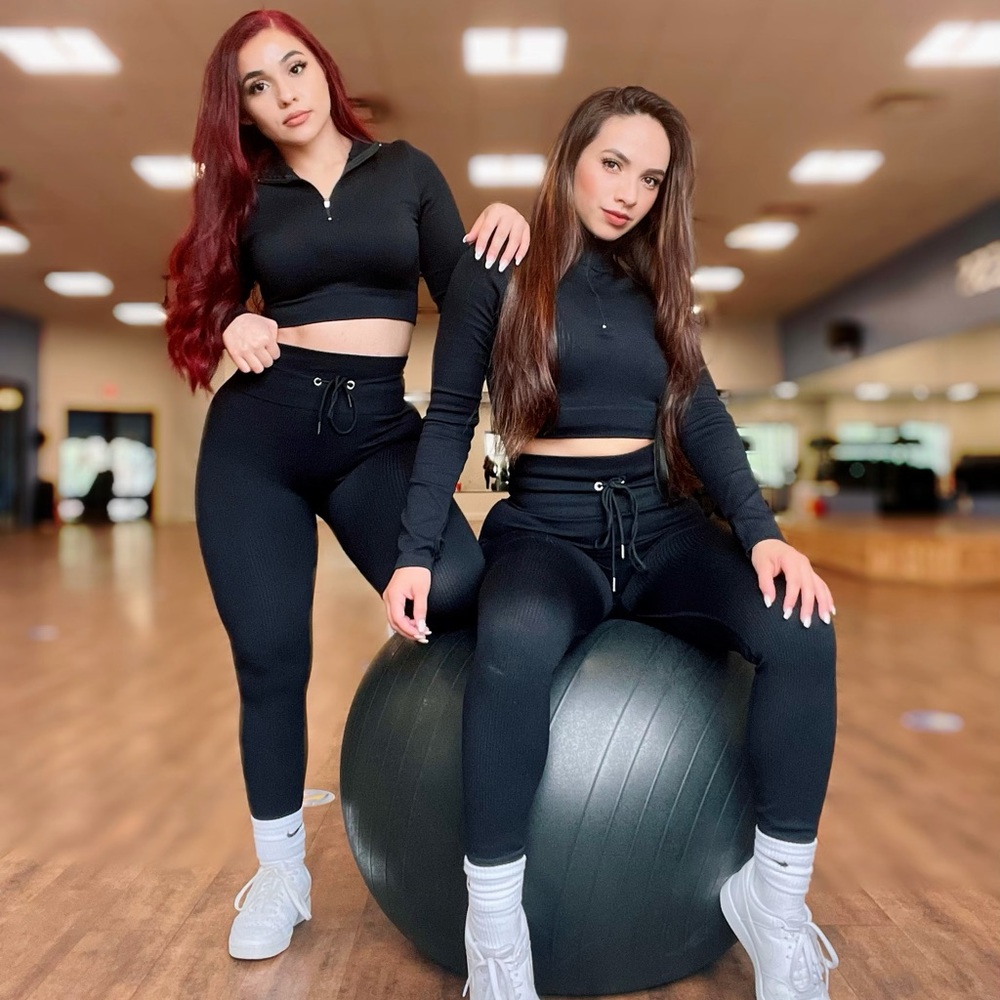 Black sport wear  fitness set of two